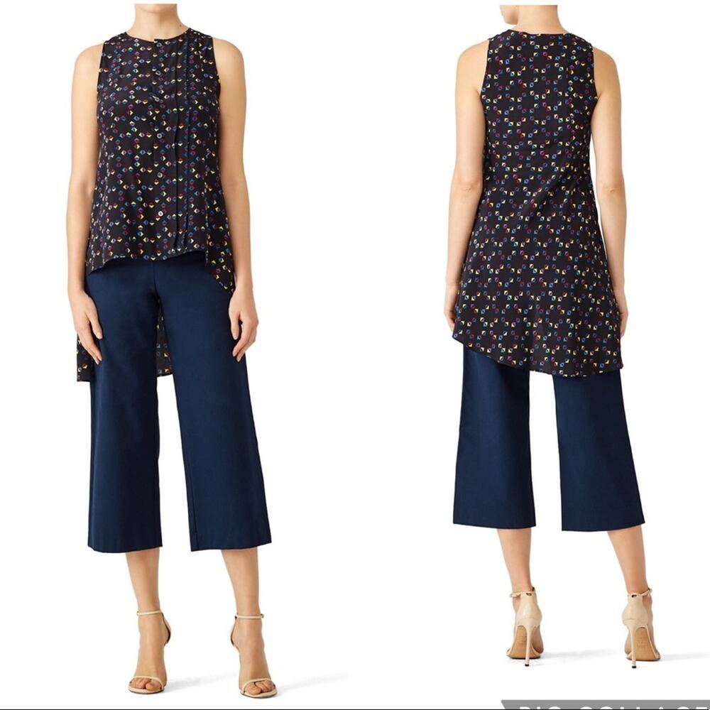 Derek Lam Geometric Black Cuneiform Top Blouse 6